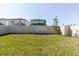 Fenced backyard with green grass and space for play or relaxation at 3047 Adams Cross Dr, Zephyrhills, FL 33540