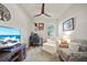 Office with a ceiling fan, desk, chair, and window with natural light at 3159 Marisa Pl, Holiday, FL 34691