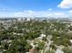 Aerial view showcases the city skyline in the distance, surrounded by the beauty of nature at 317 N Washington Ave, Clearwater, FL 33755
