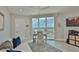 Well-lit office featuring modern decor, a large window with a view, and a comfy couch at 3435 Bayshore Blvd # 2100P, Tampa, FL 33629