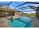 Inviting screened pool and patio area overlooking the lake and landscaping at 5325 San Remo Cir, Wimauma, FL 33598