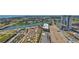 Aerial view of outdoor event venue along the water with cityscape at 777 N Ashley Dr # 3002, Tampa, FL 33602