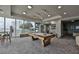 Game room with pool table, comfortable seating, and scenic views at 777 N Ashley Dr # 3002, Tampa, FL 33602