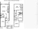 Detailed floor plan of a 3-bedroom townhome, showcasing the layout of both the first and second floors at 8013 Savannah Sunset Ln, Tampa, FL 33615