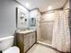 Recently renovated bathroom with a walk-in shower and stone flooring at 810 Island Walk Dr # 810, Tampa, FL 33602