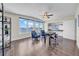 Bright office space with water views, featuring hardwood floors, modern furniture, and a closet at 915 Bayshore Dr, Tarpon Springs, FL 34689