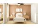 Charming bedroom featuring a stylish bed frame, unique decor, and ambient lighting at 10274 Gentle Rain Dr, Land O Lakes, FL 34638