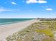 Expansive beach view with gulf waters, a sandy shoreline, and distant city skyline at 1230 Gulf Blvd # 508, Clearwater Beach, FL 33767