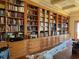 Custom library with floor to ceiling built in bookshelves at 1516 Bayshore Blvd, Dunedin, FL 34698