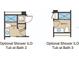 Optional shower ILO tub at bath 2 and bath 3, providing customization for your needs at 1726 Trailhead Ln, Zephyrhills, FL 33541