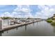 Picturesque dock with boats parked on a serene waterway under a partly cloudy sky, offering waterfront living at 19 Crescent S Pl, St Petersburg, FL 33711