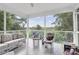 Relaxing screened patio featuring comfortable wicker furniture and serene outdoor views at 9520 Indale Dr, New Port Richey, FL 34654