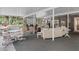 Open-concept sunroom with diverse seating arrangements and large windows overlooking the lush green outdoors at 15053 Peace Blvd, Spring Hill, FL 34610