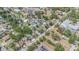 Scenic aerial view of a quiet neighborhood featuring tree-lined streets, various homes, and local businesses under a blue sky at 1540 7Th E Ave, Bradenton, FL 34208