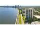An aerial view of a luxury waterfront highrise at 2413 Bayshore Blvd # 801, Tampa, FL 33629