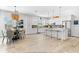 Spacious kitchen and dining area with modern decor, perfect for Gathering gatherings at 322 Ontario Ave, Crystal Beach, FL 34681
