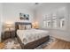 Comfortable bedroom featuring a queen-sized bed with two side tables, lamps, and a cozy rug at 409 Regent N Ln, St Petersburg, FL 33701