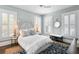 Serene bedroom with soft blue walls, white trim, and elegant decor at 147 & 139 Edgewater Dr, Dunedin, FL 34698