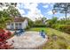 Outdoor seating area with pavers surrounded by lush landscaping at 1905 Mckinley St, Clearwater, FL 33765