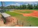 View of the community baseball field with covered benches for players and stadium seating at 2113 Golf Manor Blvd, Valrico, FL 33596