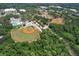 Aerial view of multiple community baseball fields with parking and surrounding greenery at 2113 Golf Manor Blvd, Valrico, FL 33596