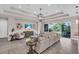 Spacious living room with coffered ceiling, large windows, and comfortable seating at 2165 Hollow Forest Ct, Wesley Chapel, FL 33543