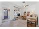 Bright living room with tile floors and a glimpse of the colorful front porch at 2909 60Th N Ave, St Petersburg, FL 33714
