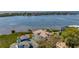 Picturesque aerial view of the waterfront home with lush greenery and stunning ocean views at 404 Hillsborough St, Palm Harbor, FL 34683
