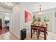 Eat-in-kitchen features views through french doors to the garden at 6556 S West Shore Cir, Tampa, FL 33616