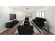 Bright living room featuring modern furniture, wood-look flooring, and a view to the exterior at 1051 Normandy Blvd, Holiday, FL 34691