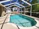 A relaxing screened-in pool offering a view of the surrounding neighborhood at 13400 Old Florida Cir, Hudson, FL 34669