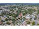 Aerial view showcases neighborhood's residential area with tree coverage and nearby roads at 212 28Th S St, St Petersburg, FL 33712