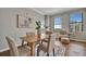Inviting dining area boasts city views from the large window, a modern light fixture and seating for four at 226 5Th N Ave # 605, St Petersburg, FL 33701