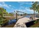 Boat dock and lift providing direct access to the canal and waterways at 294 Kentucky Ave, Crystal Beach, FL 34681