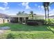 Lush backyard featuring a screened lanai, well-maintained lawn, and mature landscaping for outdoor enjoyment at 29737 Fog Hollow Dr, Wesley Chapel, FL 33543