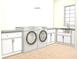 Laundry room equipped with a sink, countertops, cabinets, washer, and dryer at 4321 S Renellie Dr, Tampa, FL 33611