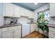 Well-lit kitchen featuring white cabinets, countertops, and ample storage space at 7241 56Th N Ave, St Petersburg, FL 33709