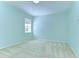 Neutral bedroom featuring plush carpeting and a large window for natural light at 9211 Everwood Ct, Tampa, FL 33647