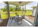 Relaxing screened patio with seating overlooking lush greenery and serene pond views at 9660 Sweetwell Pl, Riverview, FL 33569