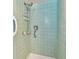 A tiled shower with a shower head and soap holder at 10314 Lake Carroll Way, Tampa, FL 33618