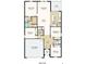 Open concept floor plan featuring a primary suite, great room, kitchen, lanai, and two-car garage at 13434 Tropical Breeze Way, Hudson, FL 34669