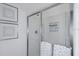 Bright bathroom with glass enclosed shower and modern decor for a spa-like experience at 13478 Tropical Breeze Way, Hudson, FL 34669