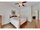 Bedroom featuring a ceiling fan and closet space at 1806 Chickasaw Trl, Valrico, FL 33596