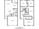 Detailed floor plan showcasing the layout of a spacious, two-story home, with dimensions for rooms on both floors at 32046 Powderpuff Mimosa Dr, San Antonio, FL 33576