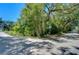 Road intersection view, accented by a mature tree and a green street sign at 4041 Lane Rd, Zephyrhills, FL 33541