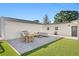 Inviting backyard with a paved patio, stylish outdoor furniture, and lush artificial grass at 5298 Oxford N Ave, St Petersburg, FL 33710