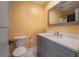Well-lit bathroom with gray vanity and white quartz countertop at 6765 Ralston Beach Cir, Tampa, FL 33614