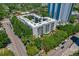 An aerial view of the residential building with a city skyline at 105 4Th Ne Ave # 220, St Petersburg, FL 33701