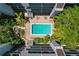 An aerial view of the pool in the center of the residential building at 105 4Th Ne Ave # 220, St Petersburg, FL 33701