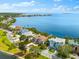 Stunning aerial view of luxurious waterfront homes, showcasing their prime location and beautiful surroundings at 2081 Pointe Alexis Dr, Tarpon Springs, FL 34689